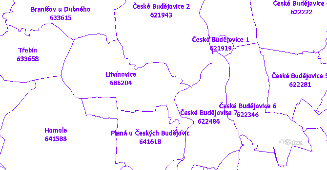 Katastrální mapa Litvínovice