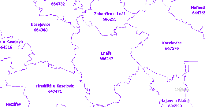 Katastrální mapa Lnáře