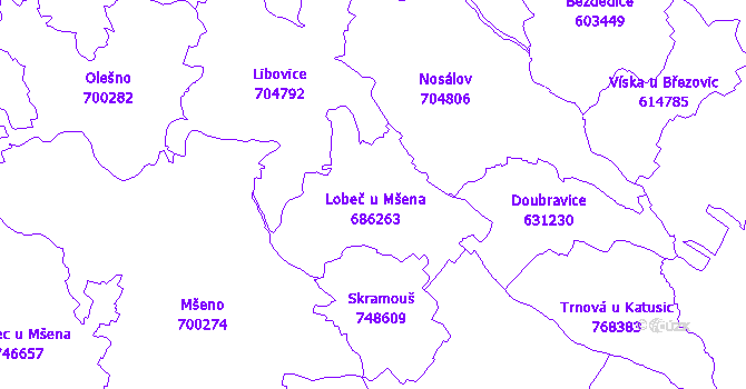 Katastrální mapa Lobeč