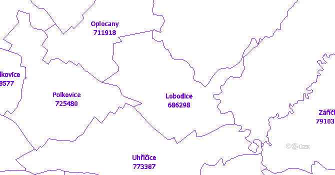 Katastrální mapa Lobodice