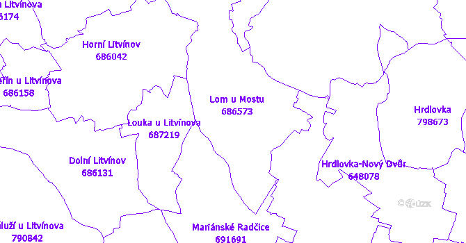Katastrální mapa Lom