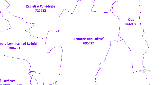 Katastrální mapa Lomnice nad Lužnicí