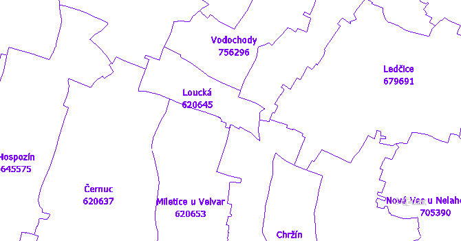Katastrální mapa Loucká
