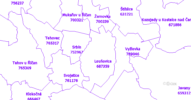Katastrální mapa Louňovice