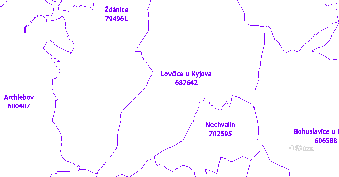 Katastrální mapa Lovčice