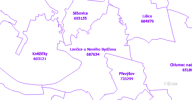 Katastrální mapa Lovčice