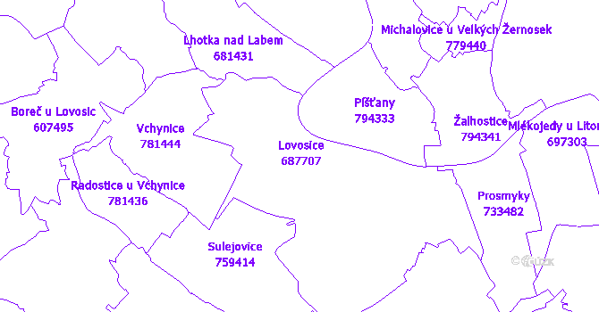 Katastrální mapa Lovosice