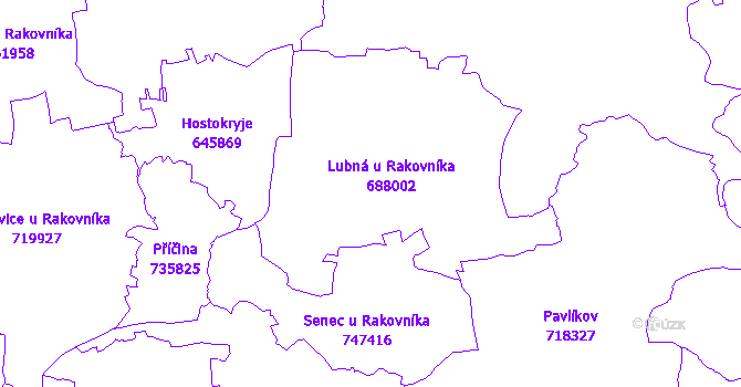Katastrální mapa Lubná