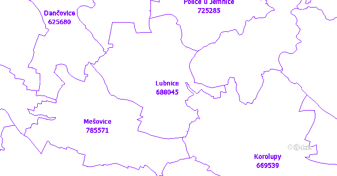 Katastrální mapa Lubnice