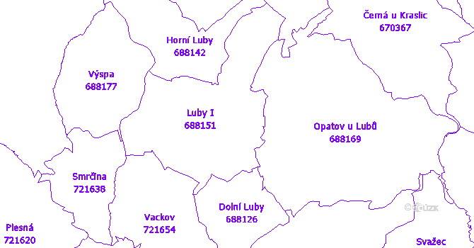Katastrální mapa Luby