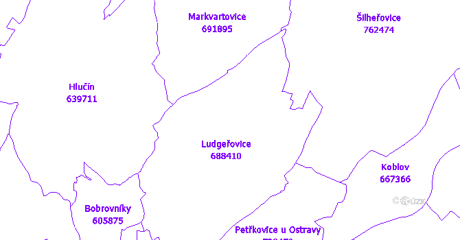 Katastrální mapa Ludgeřovice