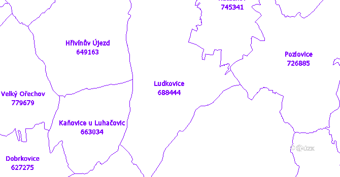 Katastrální mapa Ludkovice