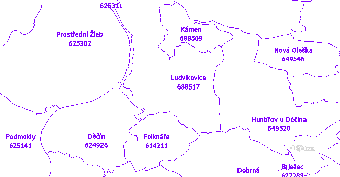 Katastrální mapa Ludvíkovice