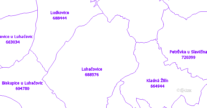 Katastrální mapa Luhačovice