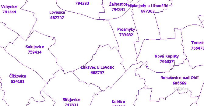 Katastrální mapa Lukavec