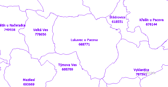 Katastrální mapa Lukavec
