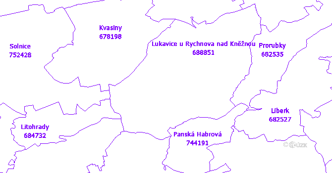 Katastrální mapa Lukavice