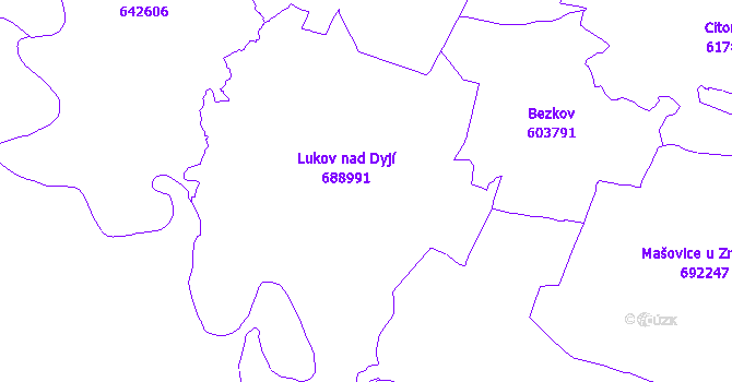 Katastrální mapa Lukov