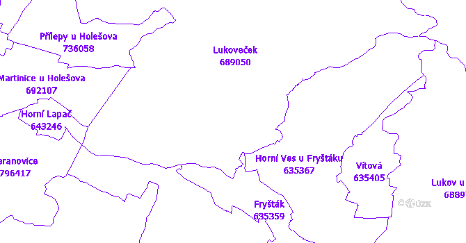 Katastrální mapa Lukoveček