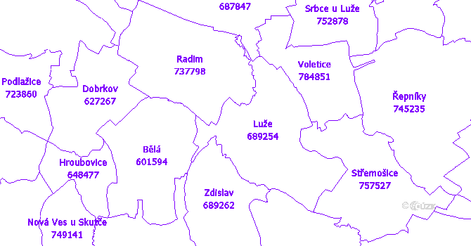 Katastrální mapa Luže