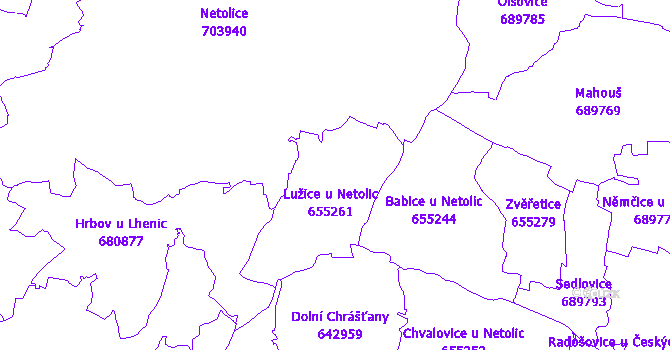 Katastrální mapa Lužice