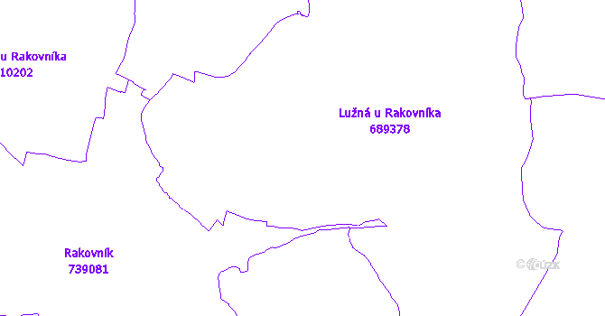 Katastrální mapa Lužná