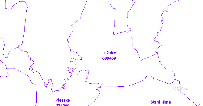 Katastrální mapa Lužnice