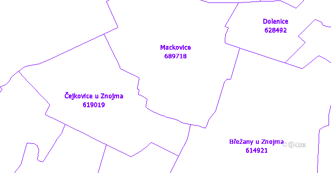 Katastrální mapa Mackovice
