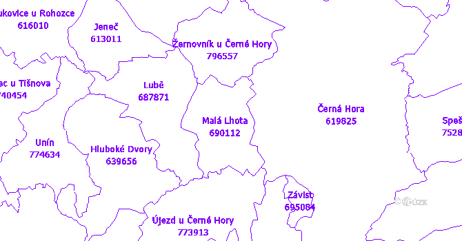 Katastrální mapa Malá Lhota