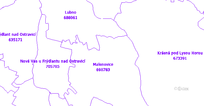 Katastrální mapa Malenovice