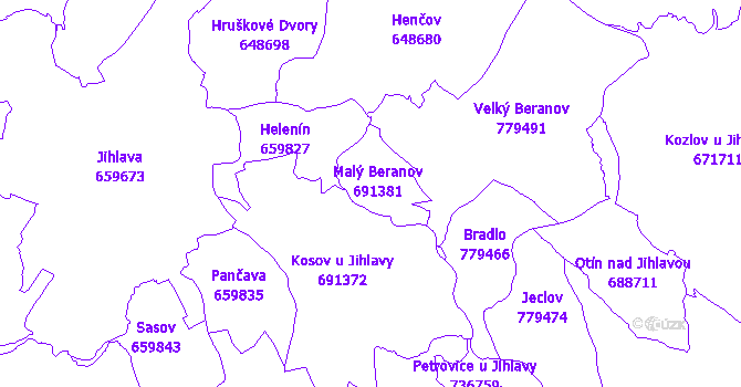 Katastrální mapa Malý Beranov