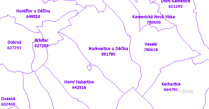 Katastrální mapa Markvartice