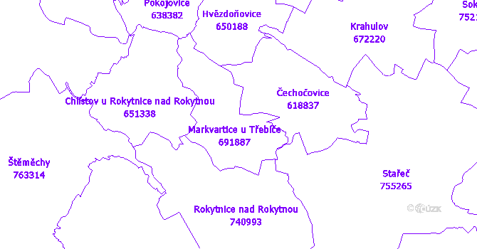 Katastrální mapa Markvartice