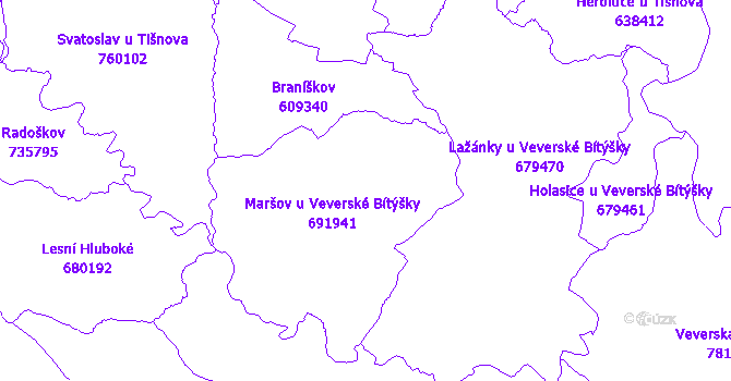 Katastrální mapa Maršov