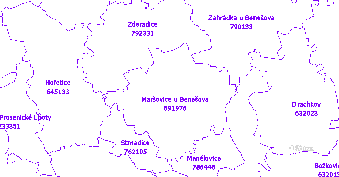 Katastrální mapa Maršovice