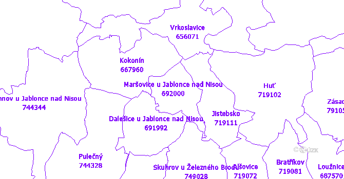 Katastrální mapa Maršovice