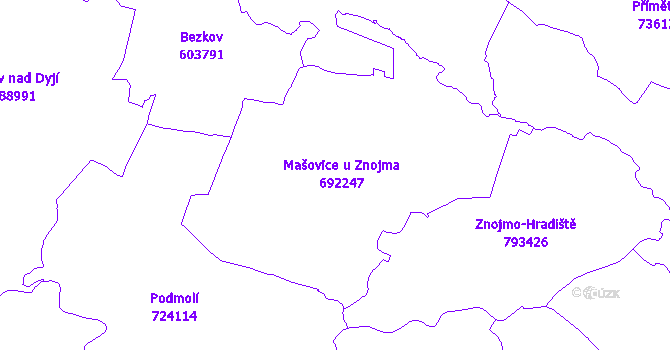 Katastrální mapa Mašovice
