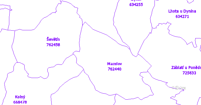 Katastrální mapa Mazelov