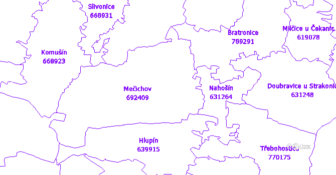 Katastrální mapa Mečichov