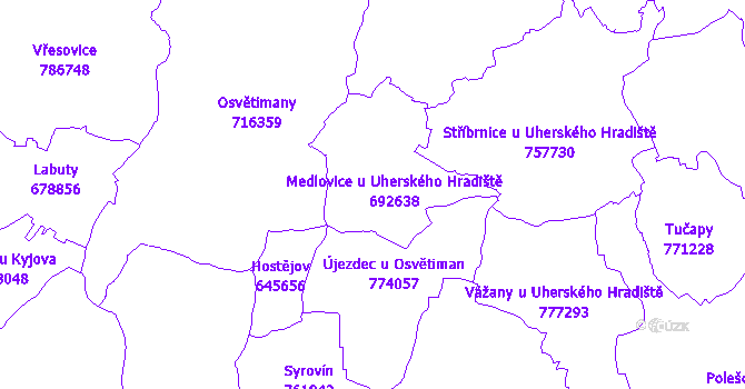 Katastrální mapa Medlovice