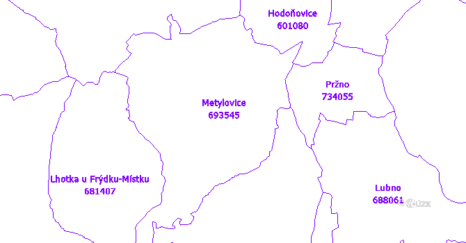 Katastrální mapa Metylovice