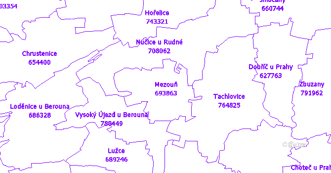 Katastrální mapa Mezouň