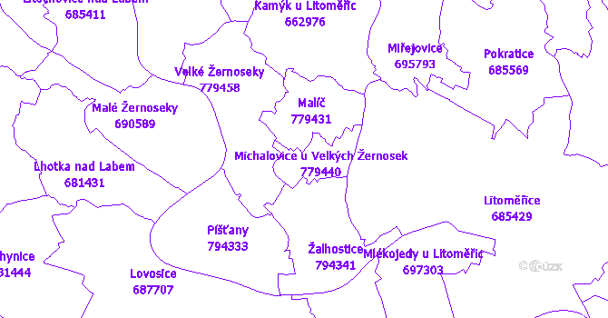 Katastrální mapa Michalovice