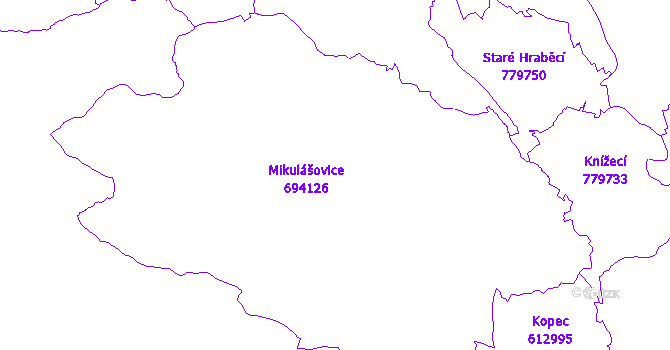 Katastrální mapa Mikulášovice