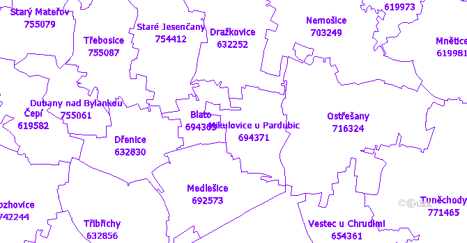 Katastrální mapa Mikulovice