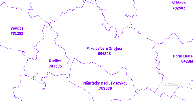 Katastrální mapa Mikulovice