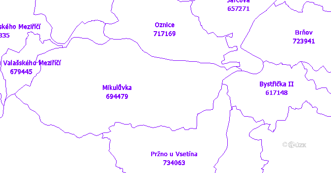Katastrální mapa Mikulůvka