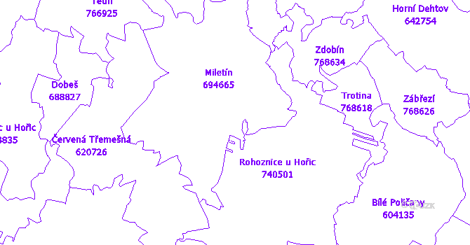 Katastrální mapa Miletín