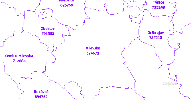 Katastrální mapa Milevsko