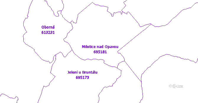 Katastrální mapa Milotice nad Opavou